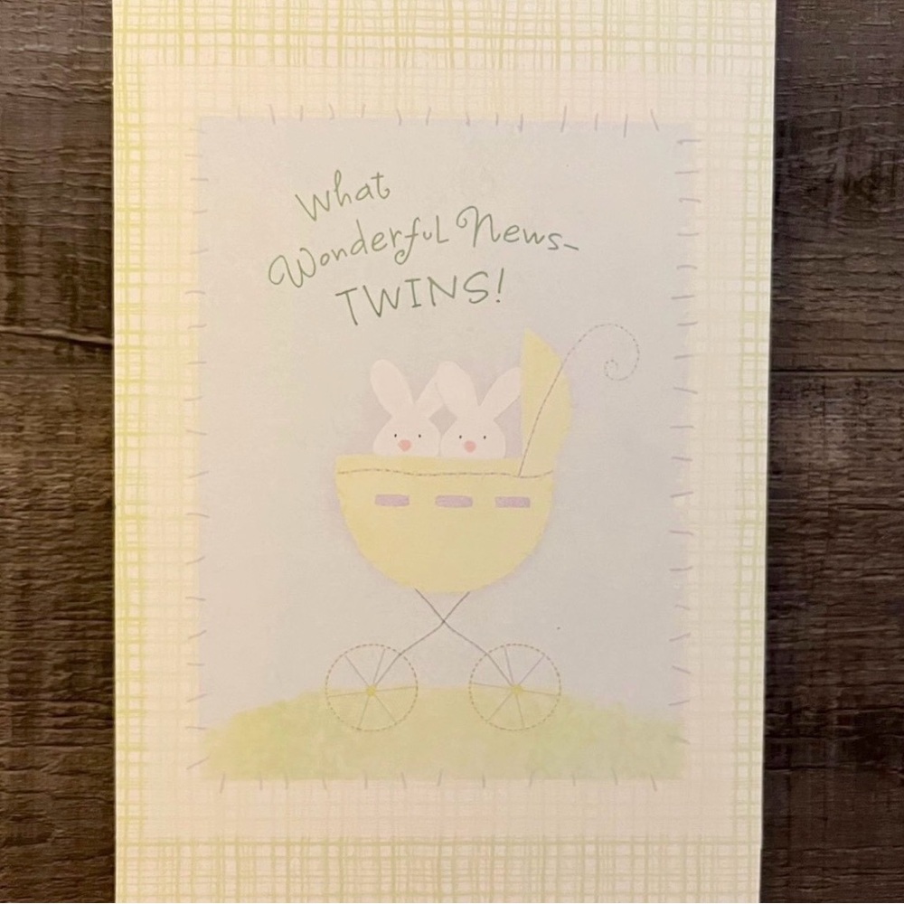 💞 New Congratulations Twins Babies Baby Shower Greeting Card with Envelope